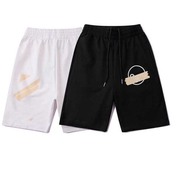 

white fashion loose men's shorts brand luxury summer designer casual sports pants arrow printed reflective stripe short black gym sweat, White;black