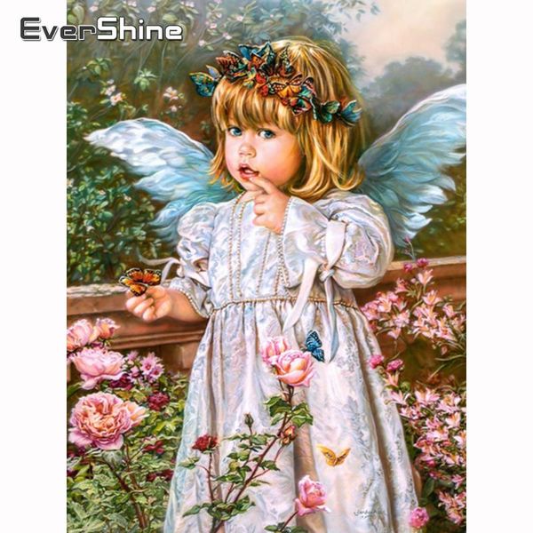 

diamond painting evershine angel embroidery girl portrait full square rhinestone mosaic crystal cross stitch kit