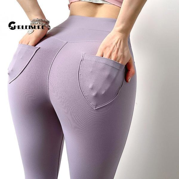 

tight sport leggings high waist push up trouser pocket yoga women's pants running quick dry sportswear outfit