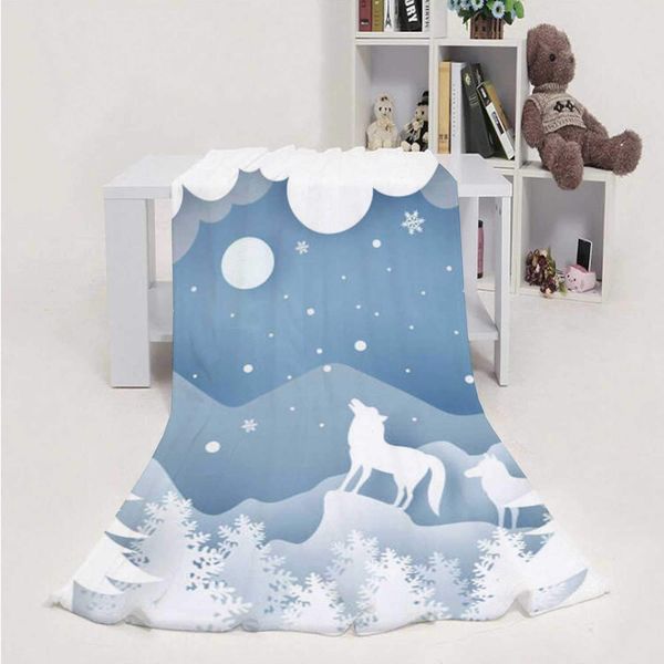 

wolf in forest with snow the winter season - - thailand,blanket throw super soft m cozy velvet decoration for couch bed sofa