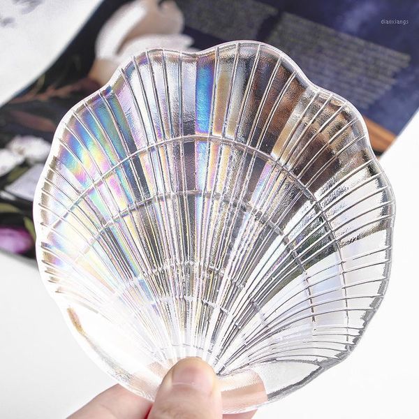 

ins manicure shell shooting props transparent colorful work display stand mermaid plate1