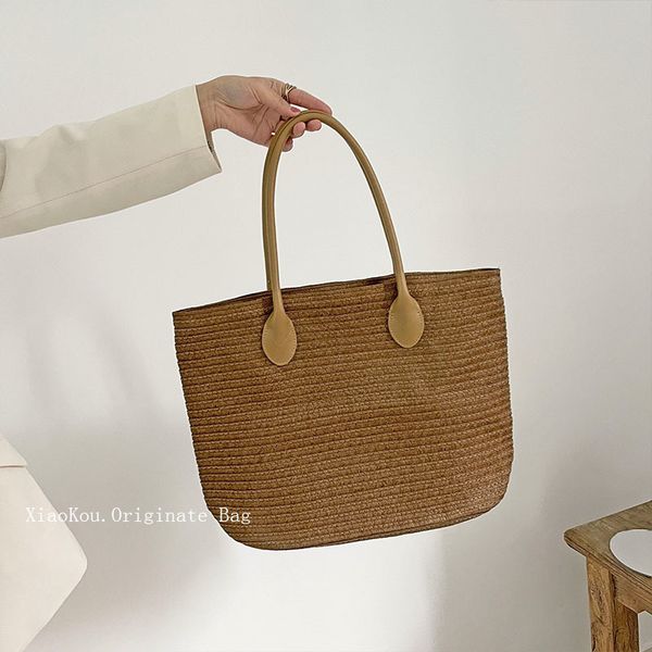 

vintage bohemian straw bag for women summer large capacity beach handbags rattan handmade kintted travel bags bolsas mujer c0508