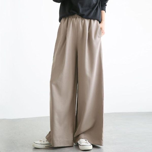 

women's pants & capris women wide leg 2021 fashion loose high waist solid casual long trouser female plus size black palazzo, Black;white