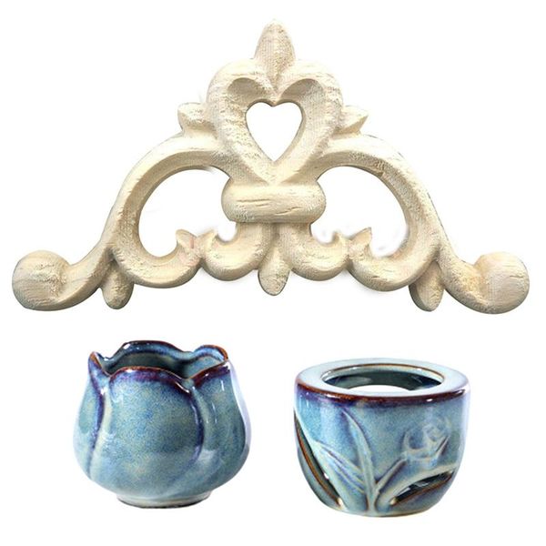 

fragrance lamps wood carved corner onlay applique exquisite unpainted a10 with furnace candle lamp decoration