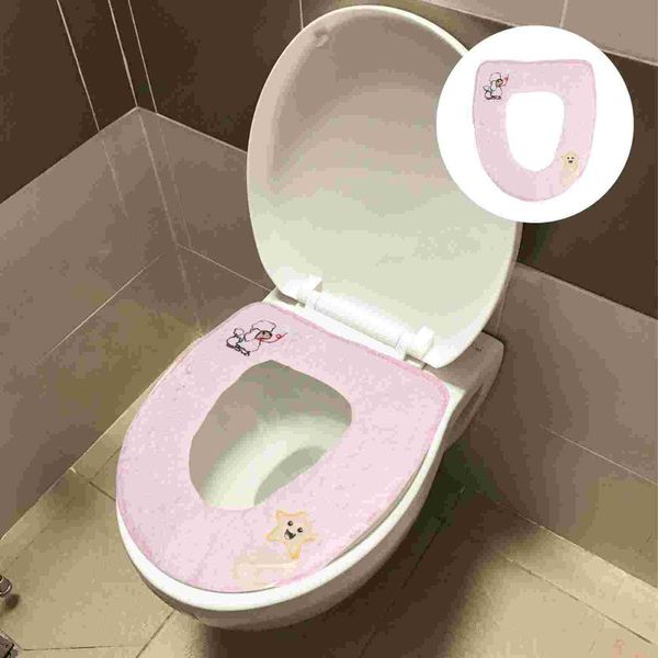 

toilet seat covers 1pc thickened cushion with handle warm ring )