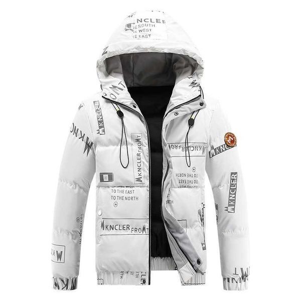 

cotton men's fashion 2021 new thickened winter bread large bright down cotton padded jacket, Black