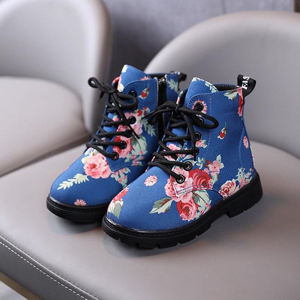 

boots girls fall 2021 fashion children' flower baby girl, Black;grey