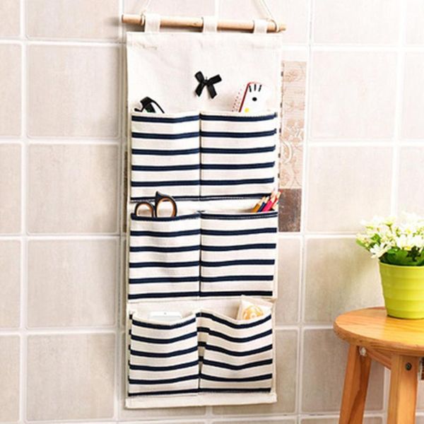 

storage boxes & bins striped pockets wall door closet hanging bag home organizer dropshiping