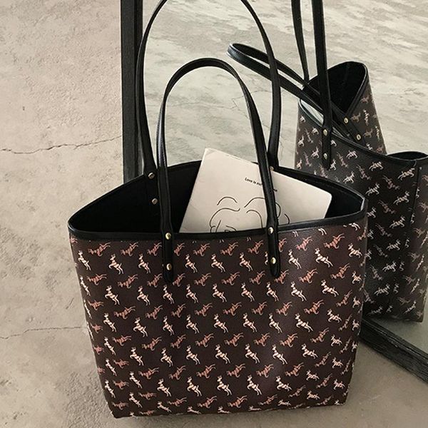 

evening bags large capacity pu leather shoulder bag 2021 fashion printed tote travel