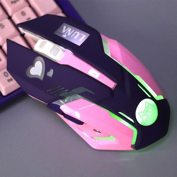 

2.4g wireless optical mouse pioneer gaming charging mute colorful glowing binary mice