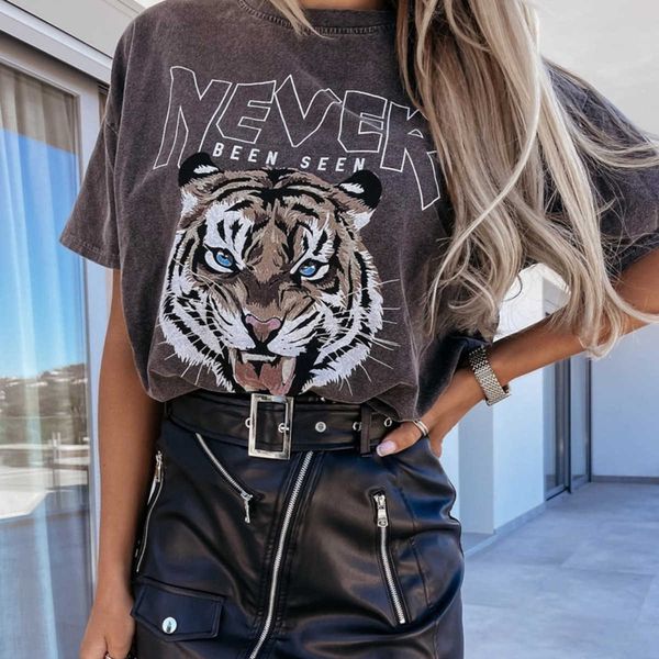 

2021 fashion t shirts women's summer print short sleeve, White