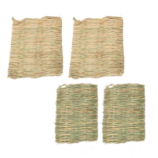 

cat beds & furniture 4pcs hand-made straw cushion pet woven grass bed natural nest