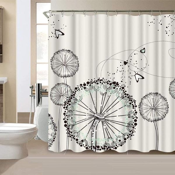 

shower curtains dandelion curtain beige rustic country chic farmhouse decor waterproof fabric decorative bath