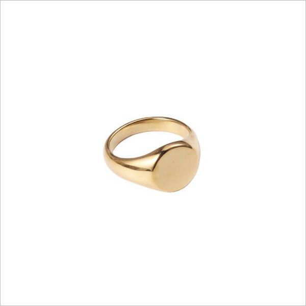 

smooth metal index finger ring, 18k gold-plated titanium steel for ladies, colorfast, Silver