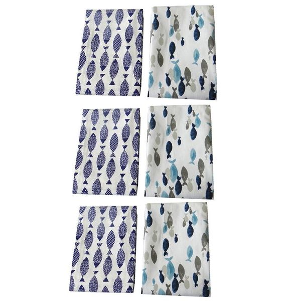 

6pcs cotton table napkins cloth tea towel absorbent scouring pad reusable kitchen towels cleaning handkerchief party dinne napkin