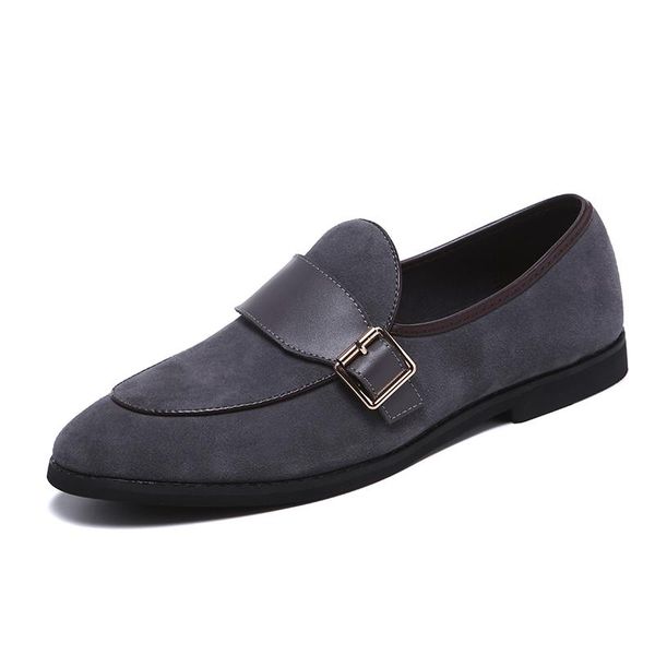 

dress shoes 2021 fashion men shoe suede loafers formal breathable oxford leather, Black