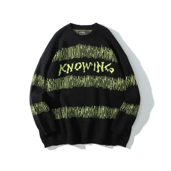 

men's sweaters fashion oversized hip hop jumpers hi street loose fit bf knitted sweater baggy pullover clothing for couples, White;black