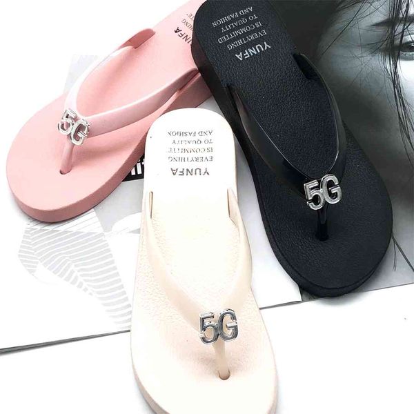 

new summer multiple match outdoor flower flip-flop for women, Black