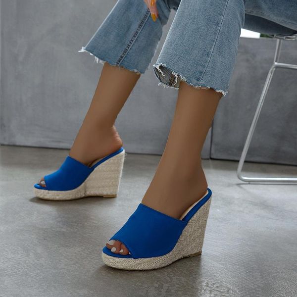 

fish-tip suede slingback dating wedge 2021 sandals sizes 34-46 10cm, Black