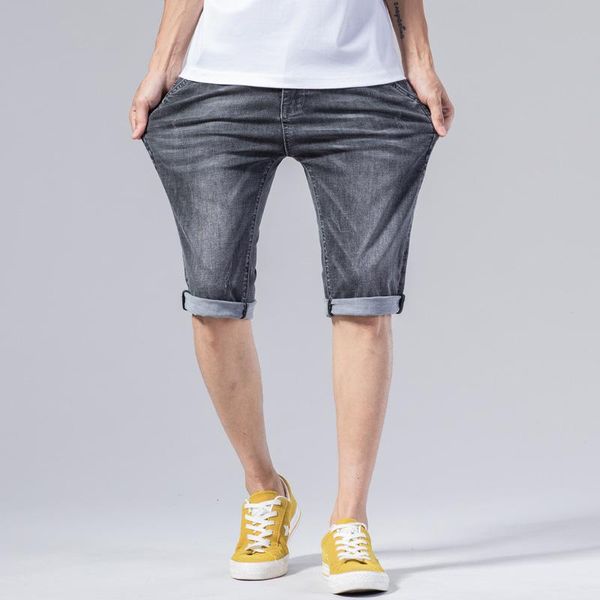 

men's shorts 2021 spring and summer casual stretch jeans jodhpurs, White;black