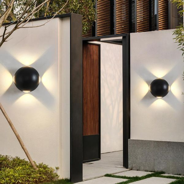 

sanmusion outdoor gardern wall lamp waterproof aluminum backyard led night lights decor lighting fixtures lamps