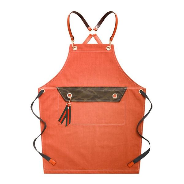 

chef apron cotton canvas cross back adjustable with pockets for women and drop aprons