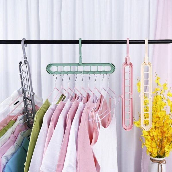 

hangers & racks multifunctional storage clothes rack 9 hole rotatable hanger circle drying plastic scarf