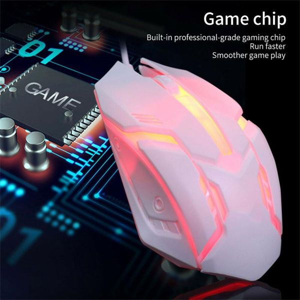 

gaming mouse 7 colors led backlight ergonomics usb wired gamer flank cable optical mice for lappc