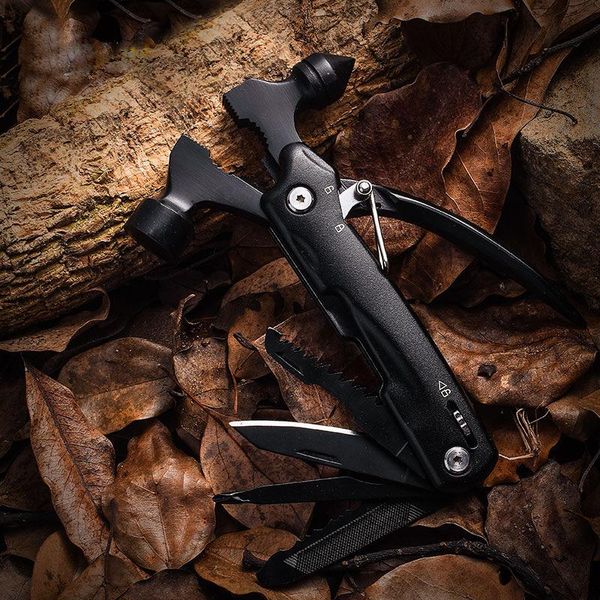 

professional hand tool sets multifunctional tools mini hammer multitool pliers thread clipper bottle opener cool gadgets outdoor camping gif