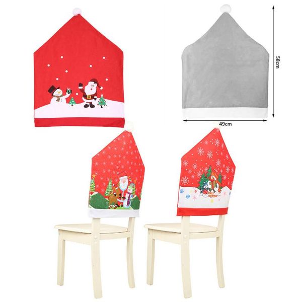 

chair covers christmas santa claus hat dinner back table party decor year supplies