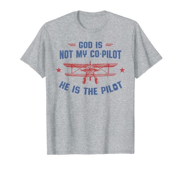 

god is my pilot christian aviation tshirt, White;black