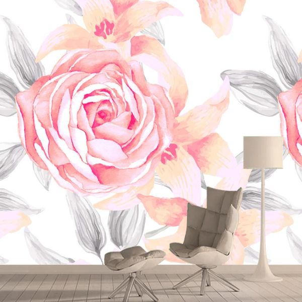 

wallpapers pink rose nature floral background custom 3d for living room home decor walls papers murals rolls prints