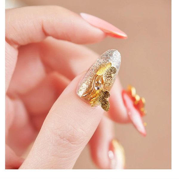 

nail art decorations 3d metal butterfly individually packaged 10pcs/lot for uv polish gel nais accessories, Silver;gold