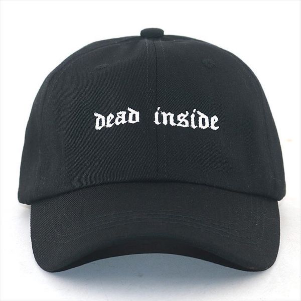 

dead inside embroidery fashion baseball cap men women hip hop dad hats 100% cotton adjstable snapback hat high quality, Blue;gray