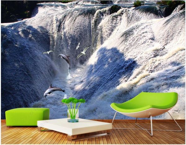 

wallpapers custom mural 3d po wallpaper modern river waterfall landscape scenery bedroom for walls in rolls home decor