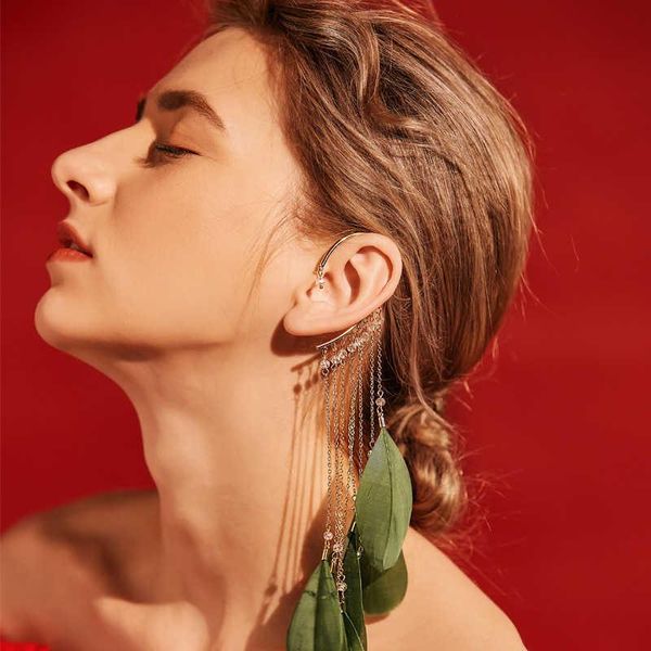 

beautiful feather earrings chain dangle eardrop fashion handmade jewelry & chandelier, Silver