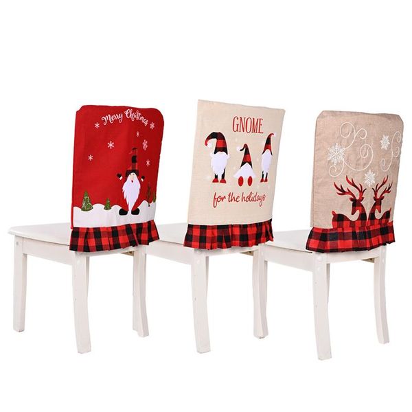 

chair covers christmas back with cartoon pattern holiday party festival dining home room decoration 3 patterns