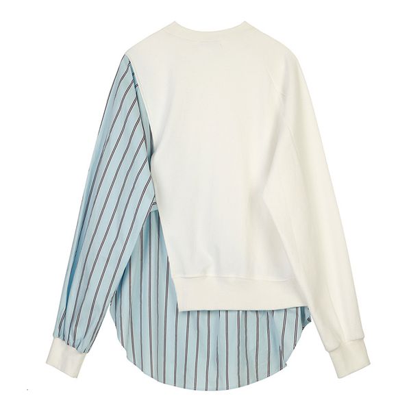 

striped adjustment of hit hoodie around the neck female fashion big spring, Black