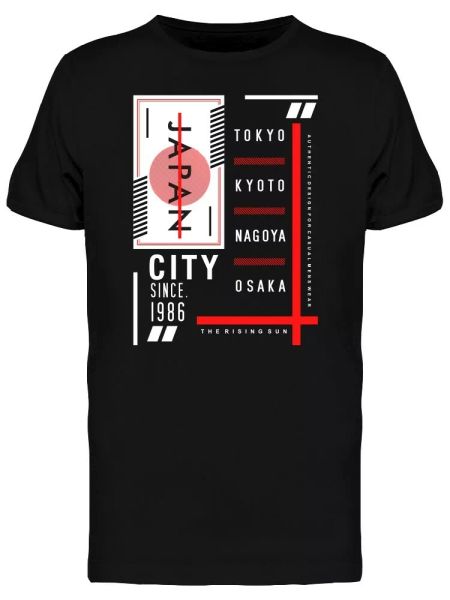 

Japan City Typography Urban Men's Tee -Image by Shutterstock, White;black