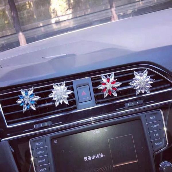 

interior decorations creative crystal flower car perfume air conditioning outlet decoration aroma with light fragrance