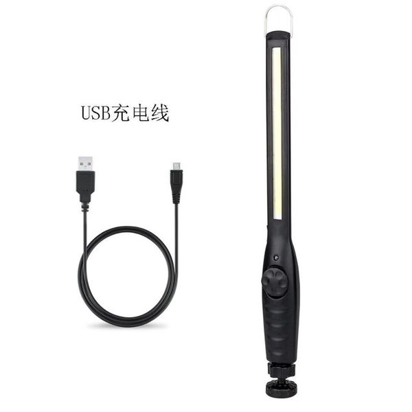 

360 degree multi-function usb rechargeable strong light flashlight outdoor camping cob strip work maintenance lamp