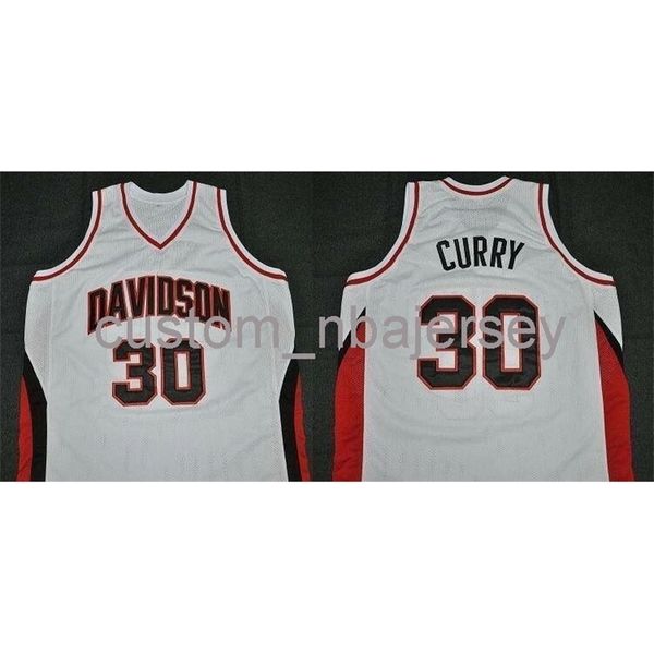 Uomo Donna Gioventù DAVIDSON COLLEGE STEPHEN CURRY HOME CLASSICS BASKET JERSEY cucito nome personalizzato qualsiasi numero