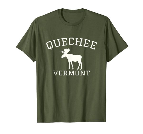 

quechee, vt moose t-shirt, White;black
