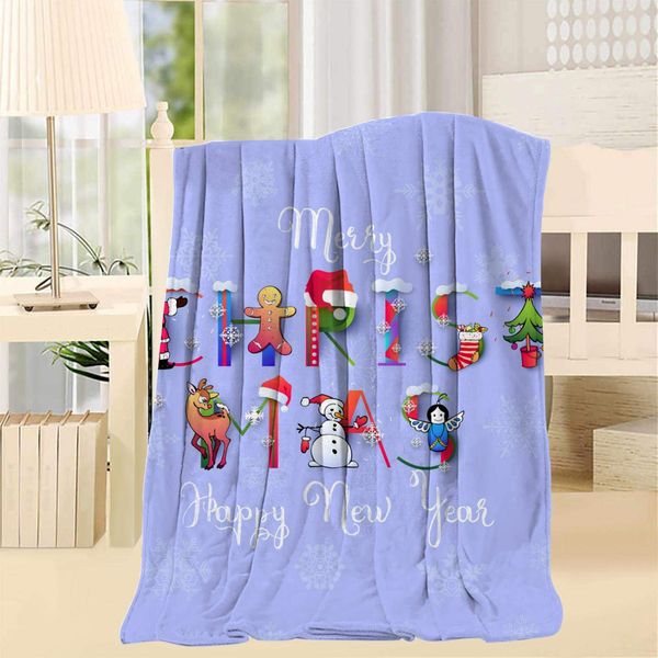 

Christmas and Happy New Year Blanket Super Soft and Warmth Comfortable Lightweight Plush Sofa Bed Sofa and Living Room