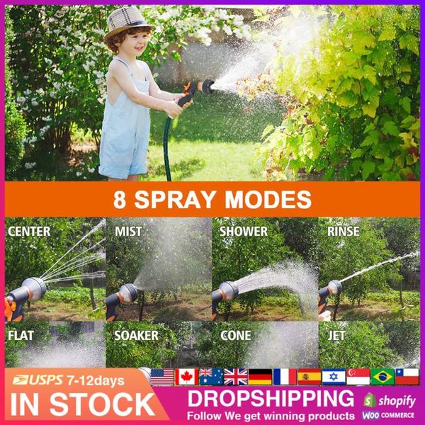 

watering equipments garden multifunction nozzle spray high pressure water sprinkler with 8-mode portable high-pressure gun cleaning