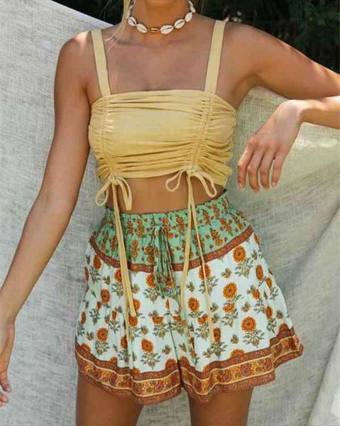 

women floral print bohemian shorts ladies beach large size elestic waist rayon boho shorts, White;black