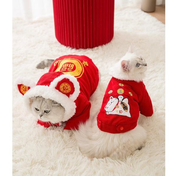 

cat costumes year autumn winter sweater dog warm clothes pet for kitten clothing lovely vest cute costume n103