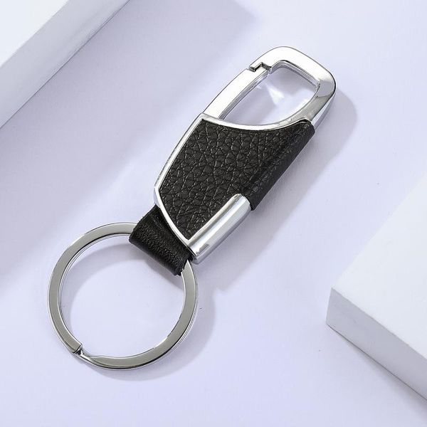 

keychains 8.5cm men business alloy keychain metal keyring keyfob key holder rings chains diy pendant charms buckle accessoy, Silver