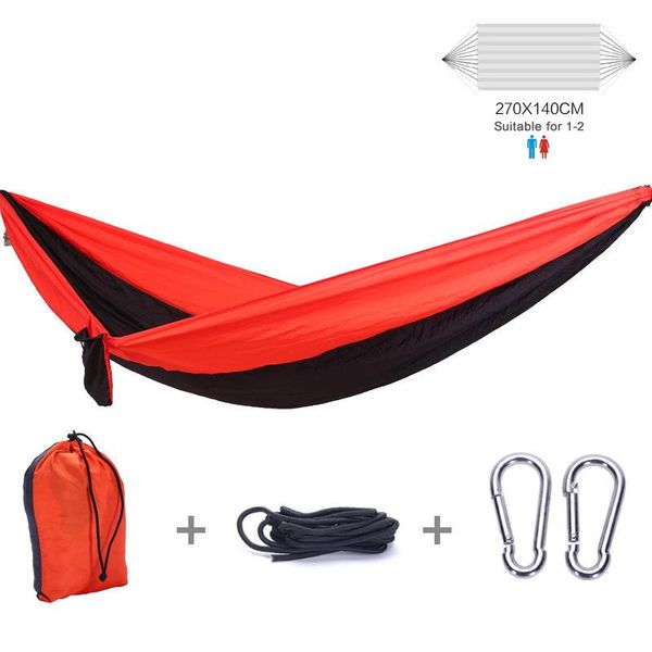 

portable outdoor garden camping hammock 1-2 person hanging sleep bed with bag parachute swing for kids adults camp furniture
