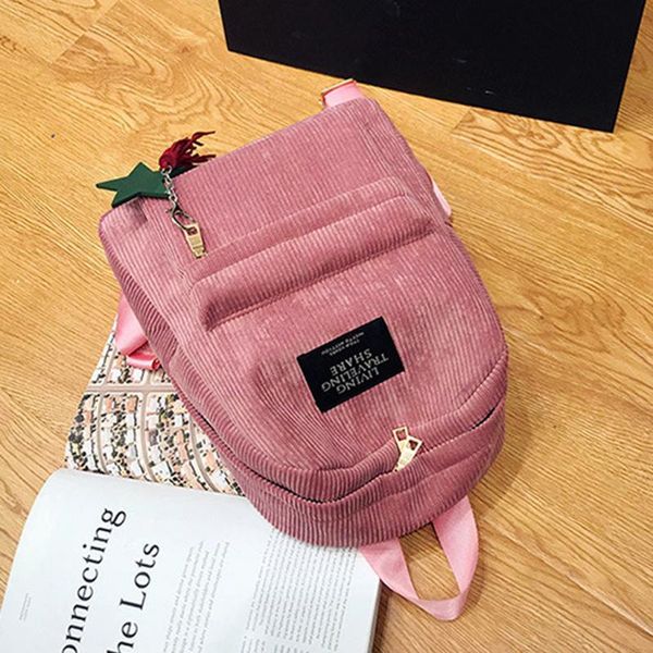 

backpack retro women fashion high school college students book bag simple corduroy female backpacks large capacity bags rucksack